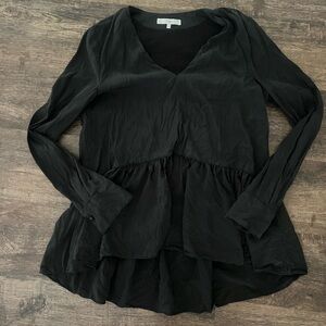 Tibi Black Peplum Blouse